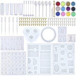 229Pcs DIY Jewelry Casting Molds Tools Set More Than 120 Designs Contains 8 Sili